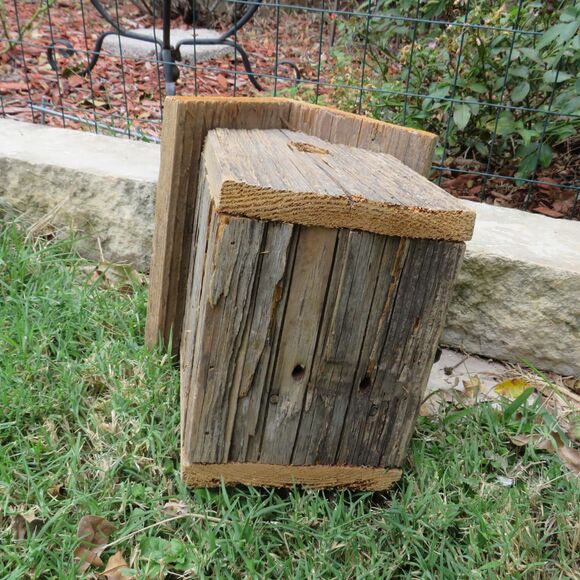 Vintage Handmade Rustic Wood Birdhouse For Garden Decor, Farmhouse Decor - Picture 10 of 10